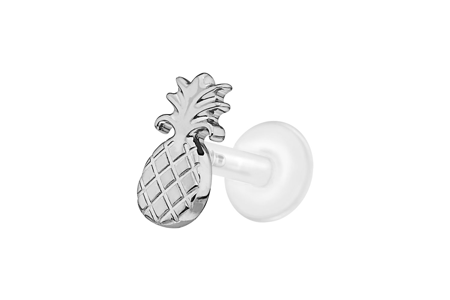 PTFE Labret Piercing mit Innengewinde + Titan-Aufsatz ANANAS